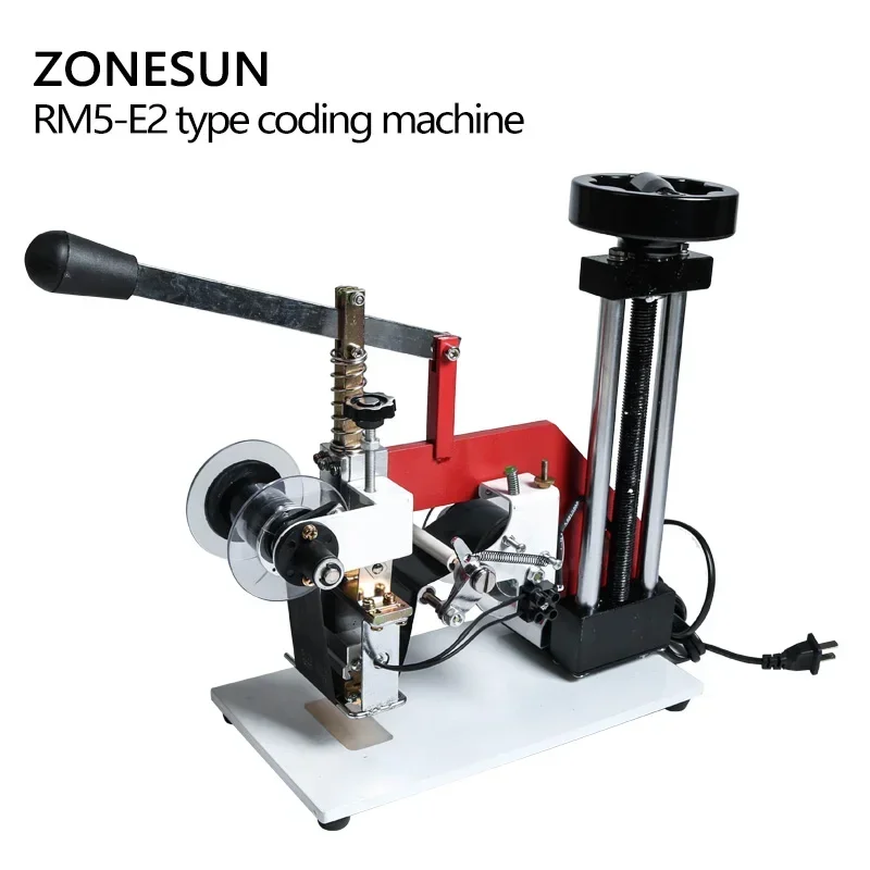 ZONESUN ZY-RM5-E(2) Машина для горячей печати с цветной лентой Лента с кодом даты Машина для горячего тиснения фольгой, Тиснение фольги с номером партии