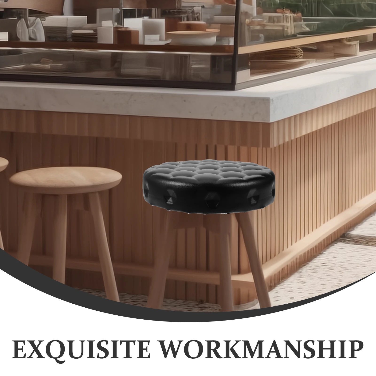 

Round Replacement Foam Padded Bar Stool Surface Chair Pu Cushion Seat Stool Replacement Seat Round Pu Seating Part For Home