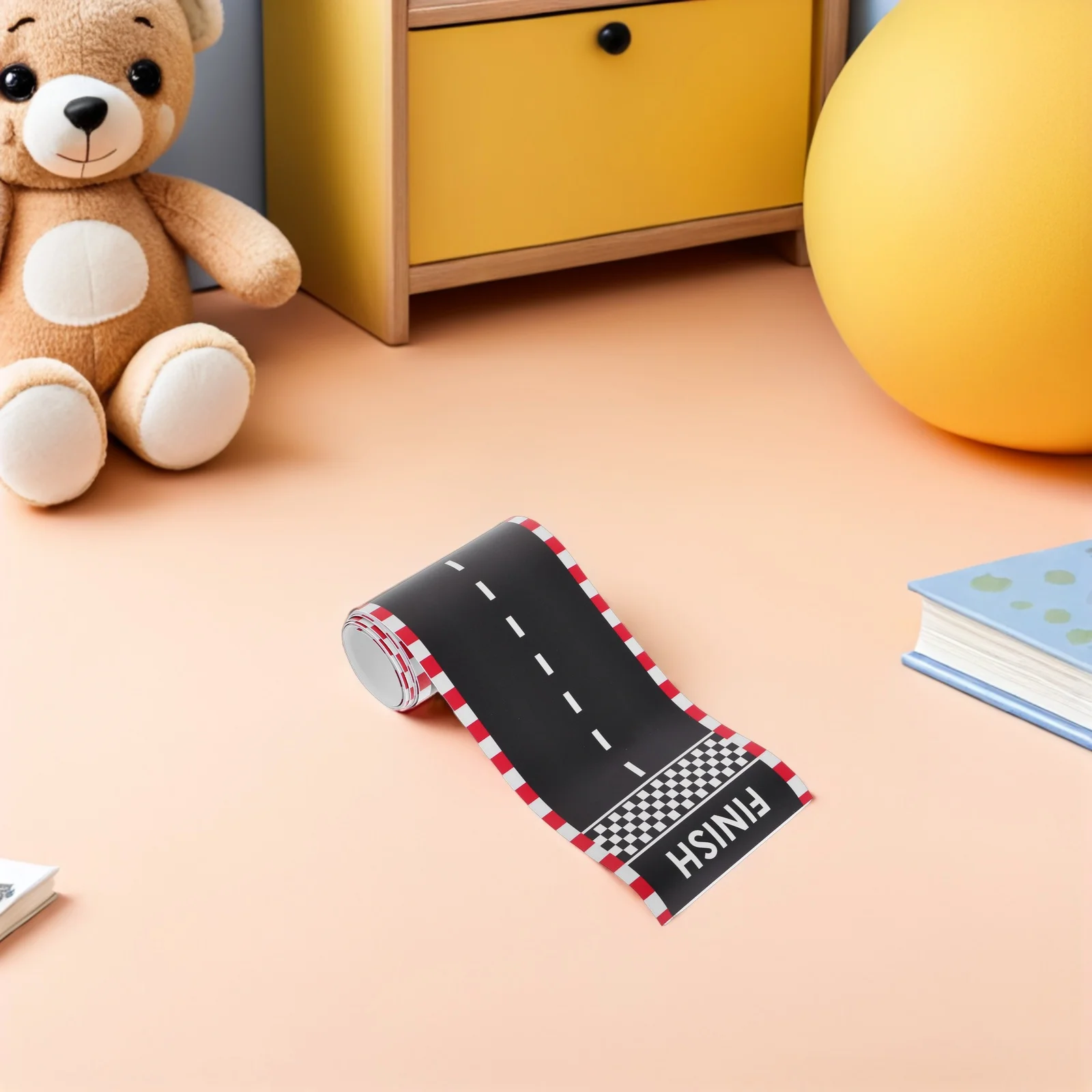 

2Pcs Race Track Tape Roadway Kids Creative Car Accessories Birthday Runway Theme Traffic Sign Stickers Race Track Tape