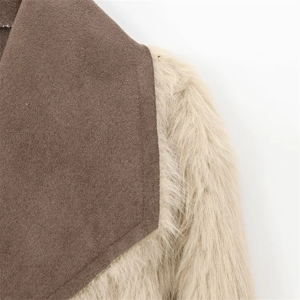 เสื้อโค้ทผู้หญิงแบบมีปก แขนยาว ทรงยาวสองด้าน สไตล์ใหม่สำหรับฤดูใบไม้ร่วง