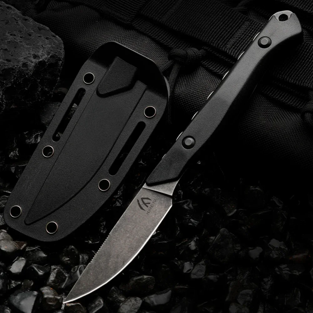 HUANGFU High-End CPM-154 Steel Camping Knife for Men with Fixed Blade and Sheath - Perfect for Hunting and Outdoor Survival