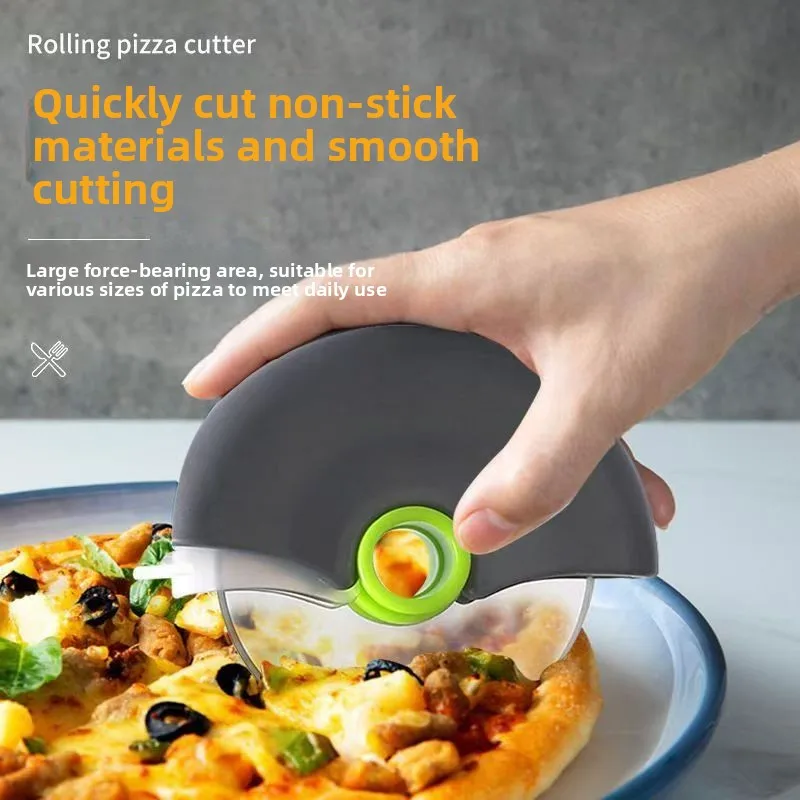 Kreiswalzen-Pizzamesser aus Edelstahl, Pizzaschneider, Teigschneider, Pizzamesser, Teigschneider, Backen