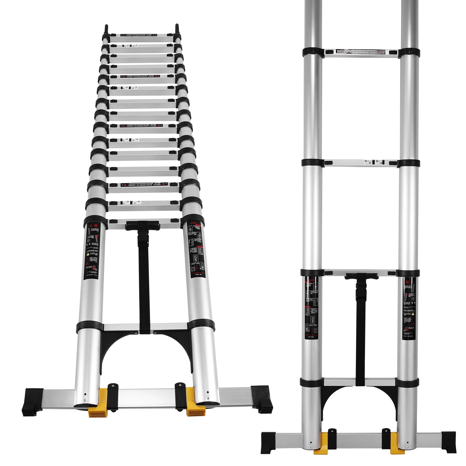 

Алюминиевая легкая компактная лестница для автодомов 7,1 м с 2 треугольными стабилизаторами, складная телескопическая лестница-стремянка для автодомов, дома и работы на открытом воздухе