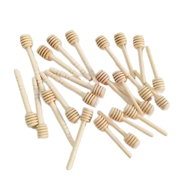 (100pcs) 8cm 10cm Mini Wooden Honey Stick Extractor Jar Wood Honey Dipper Party Supply