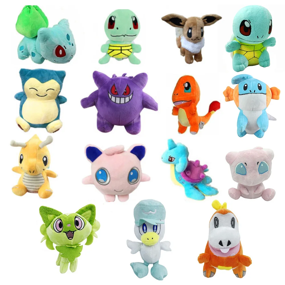 Kawaii Pokemon Figure Toys Cute Gengar Snorlax Charmander Squirtle Bulbasaur Jigglypuff Eevee Dolls Birthday Gift For Kids Fans