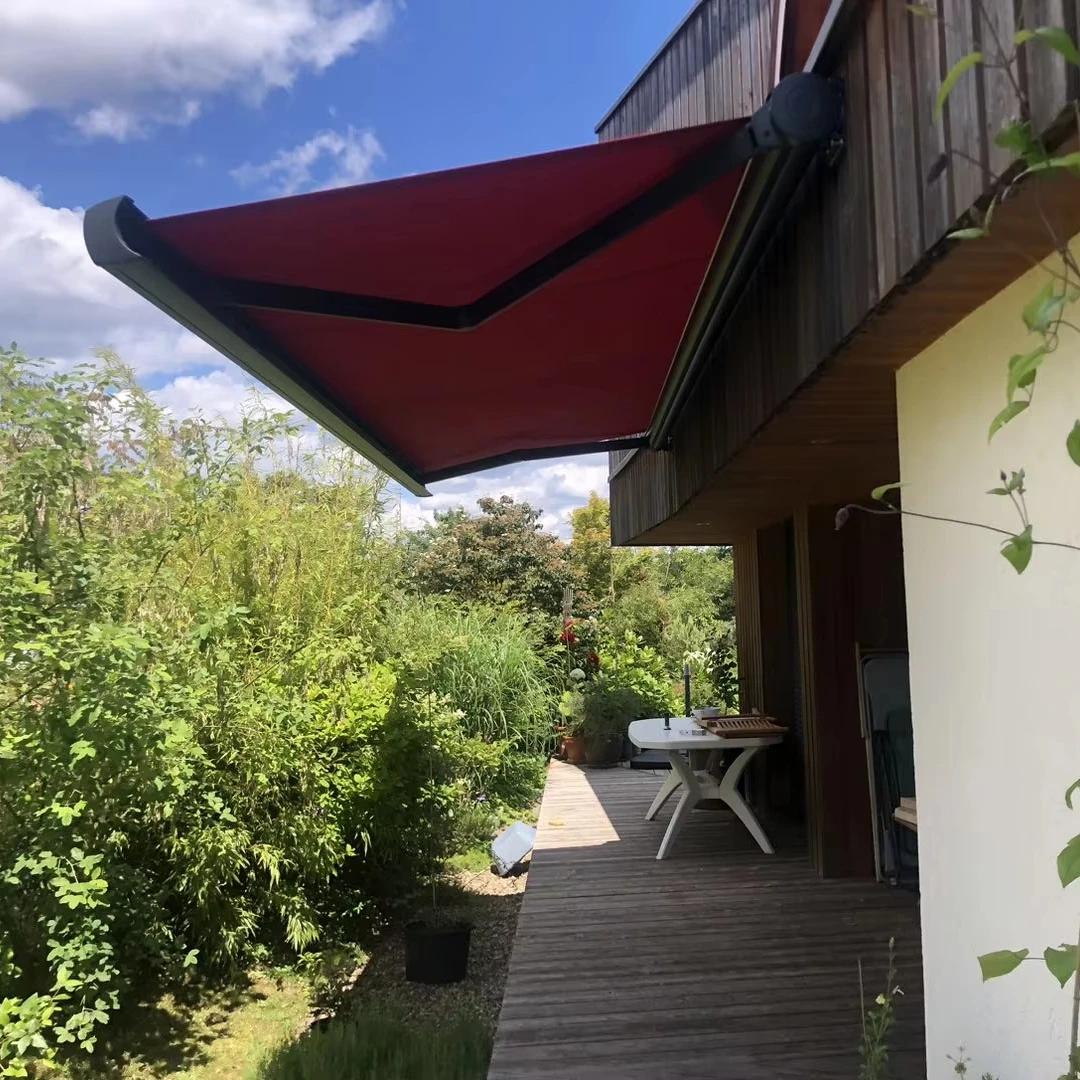 

Factory Price Remote Control Full Cassette Awning Outdoor Folding Arm Retractable Awning Customizable size