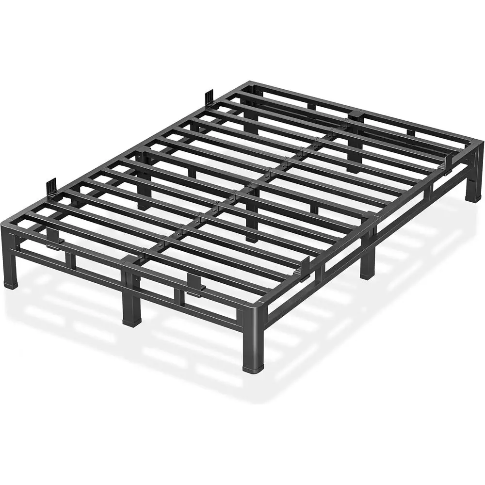 

10 Inch Queen Metal Bed with Box Spring, Round Legs, 4000lbs Capacity, Low Profile Mattress Support, Easy Assembly