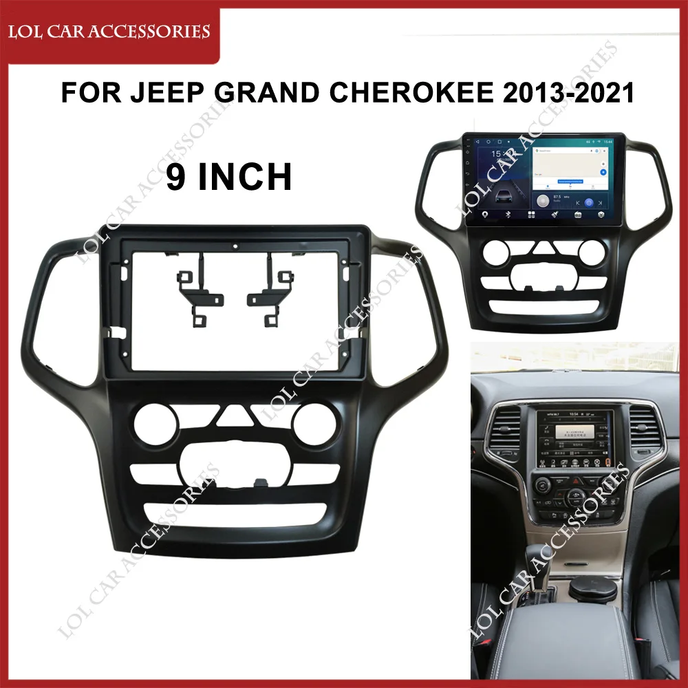 9 Inch For JEEP Grand Cherokee 2013-2021 Car Radio Stereo GPS MP5 Android Player 2 Din Head Unit Fascias Panel Frame