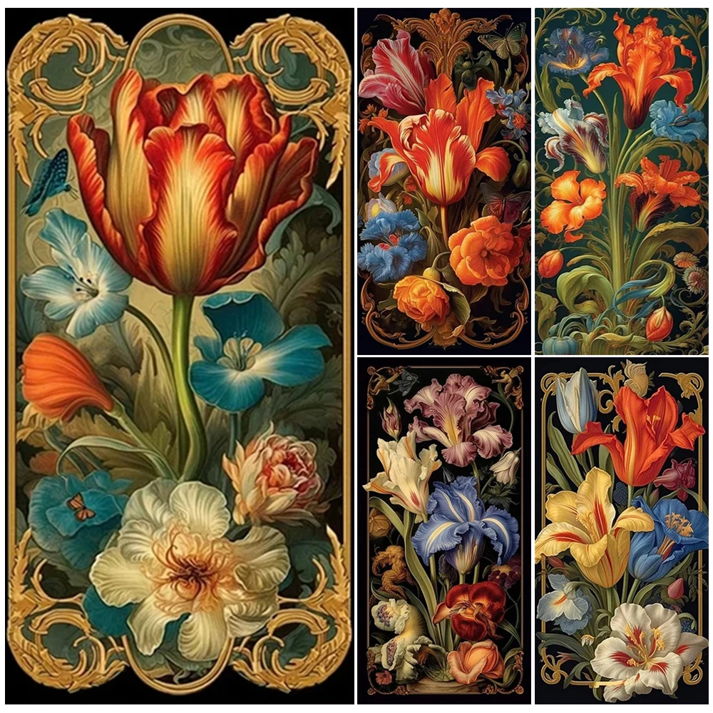 diamond painting ancient tulip flower Diy Jewelry cross stitch Full diamond art Mosaic still life Pictures For Home Decor Gift