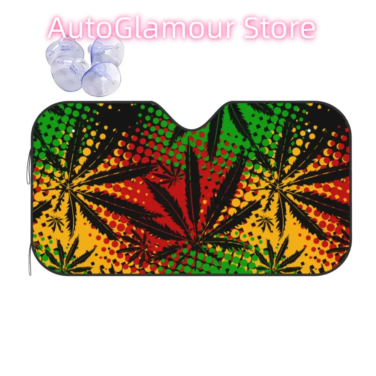 

Rasta Marijuana Cannabis Rastafarian Windshield Sunshade Weed Leaf Front Block Window Sunshade Visor Blinds Sun Shade Protect