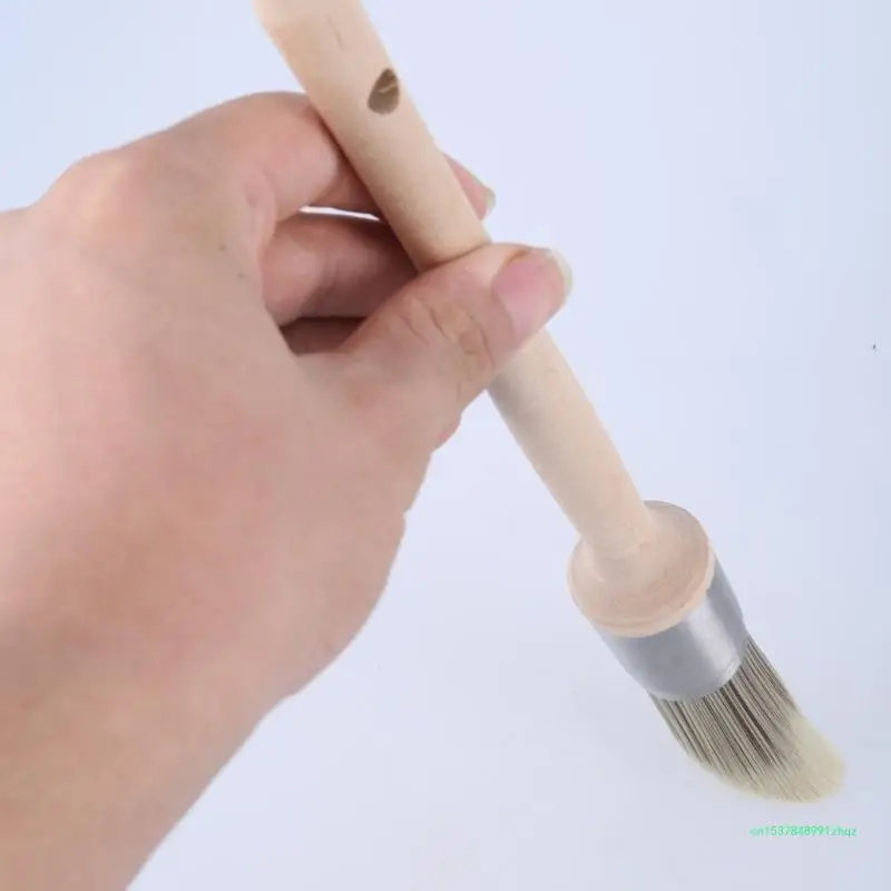 Durability Synthetic Sash Paint Brush 3Pieces Round Paint Brush Trim Paint Brush For Smooth Coverage On Various Surfaces