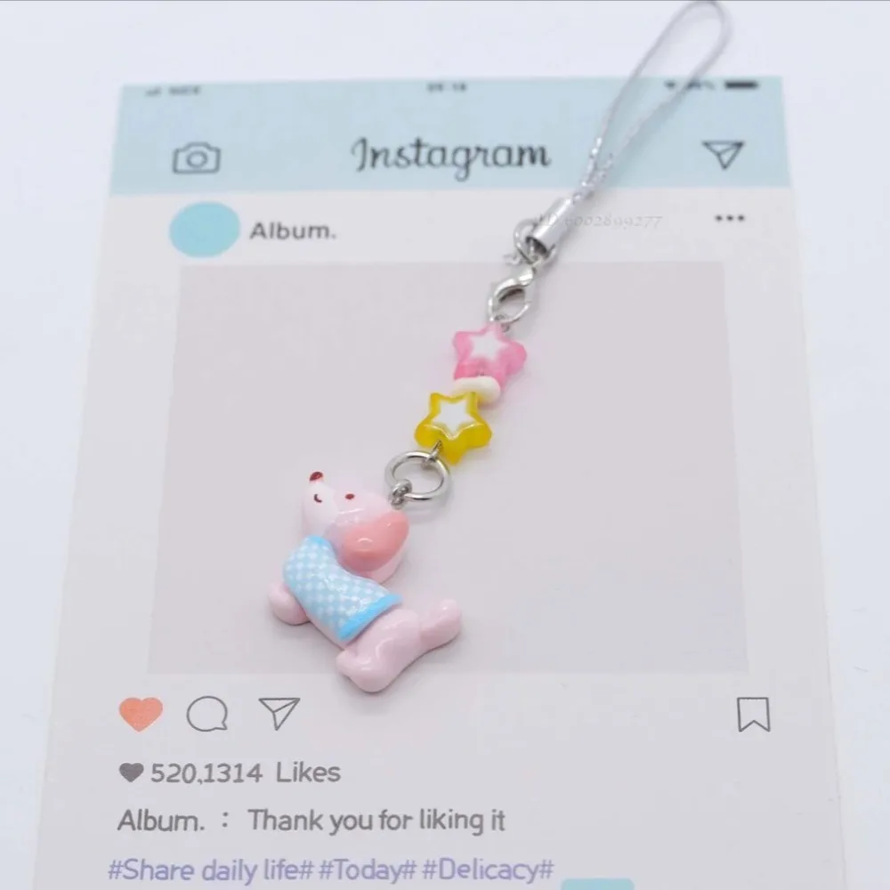Cute Cartoon Dachshund Phone Strap Keychain For CDD Camera Backpack For AirPods Headphone Anti Loss Charm DIY Accessories