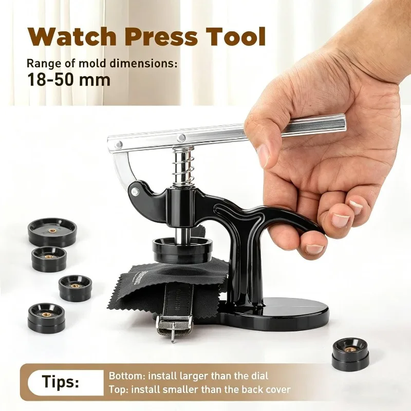 162Pcs Multifunctional Watch Repair Kit Desktop Watch Back Cover Presser Professional Watch Maintenance Tools