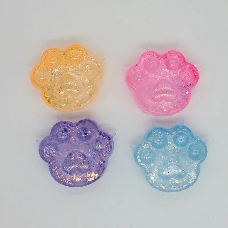 

Sequins Maltose Pinch Toy Stress Relief Toys Anti-stress Soft TPR Slow Rebound Elastic Squeezing Colored Cat Paw Decompression