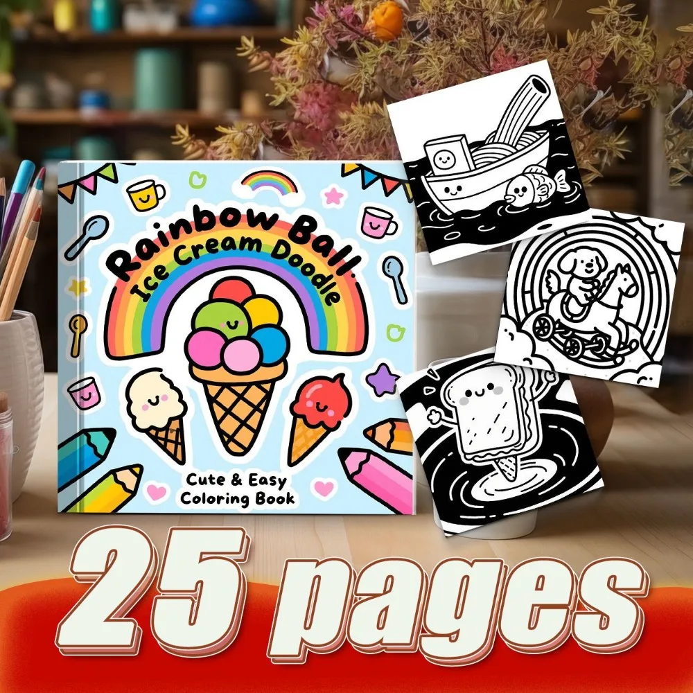 Cartoon Coloring Book Art Class Practice Unique Cartoon Shapes Campus Handicraft No Bleeding Comfortable Coloring