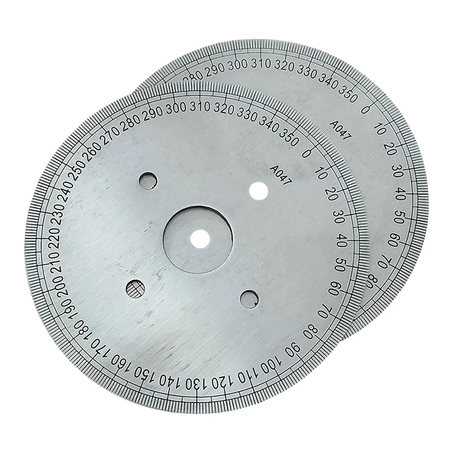 

360 Degree Dial Plate Stainless Steel Disc Round Scale Angle Plate Stainless Steel Metal Disc Ruler 80-180MM 1 Piece