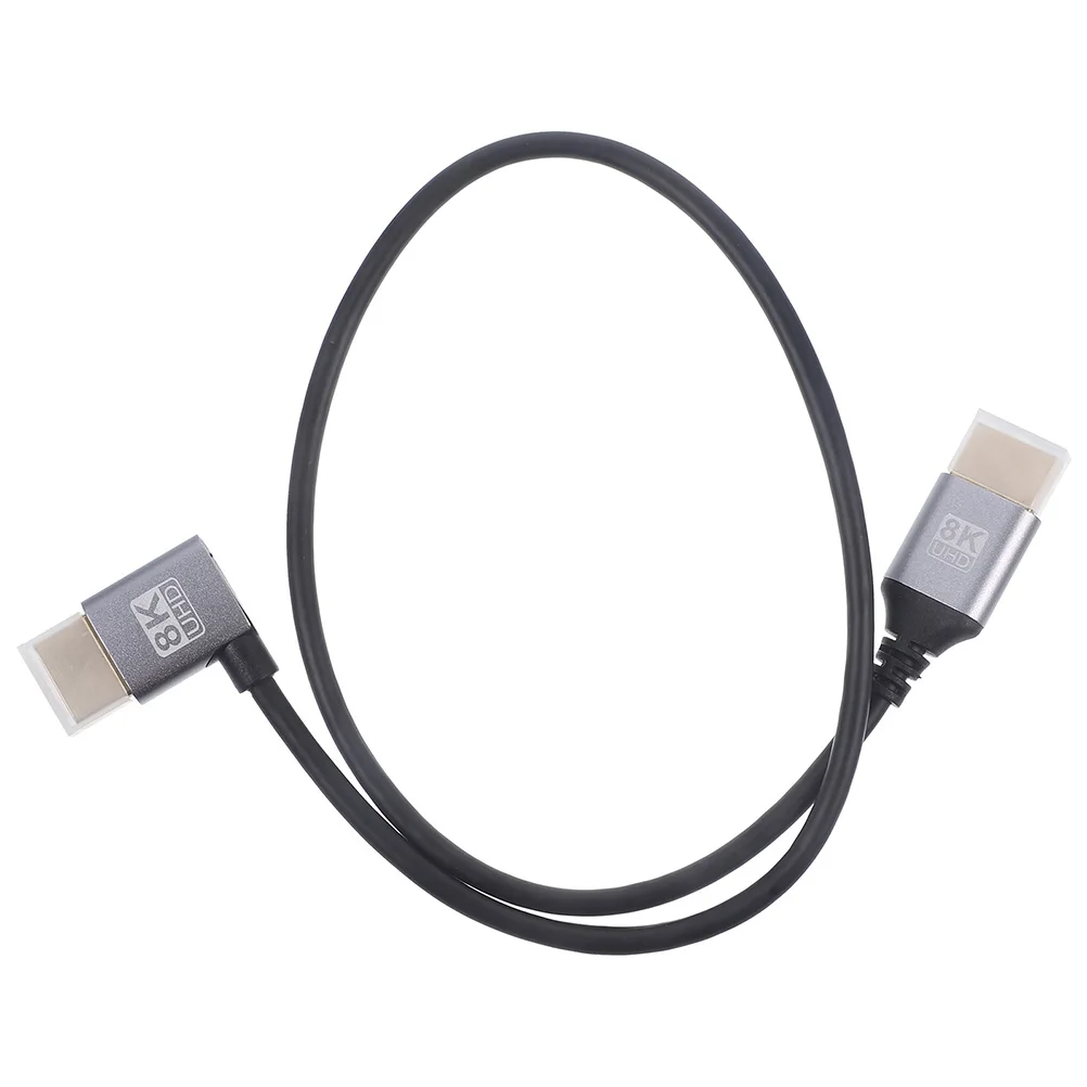 

8K Video Cable Monitor Connection Elbow 0.5M Up Bend Male to Male Tinned Copper Core Durable Computer Adapter Gaming