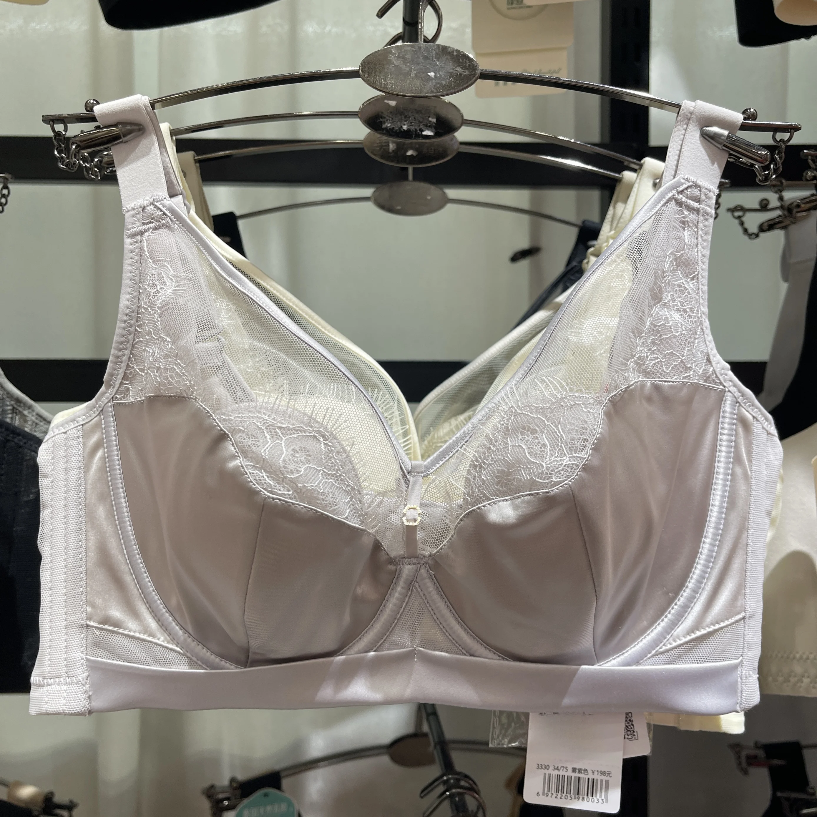 超薄型ソフトリングラビットイヤーカップブラジャー女性用下着セクシーな固定ストラップvネック若い女性冬シーズンギャザーブラジャー