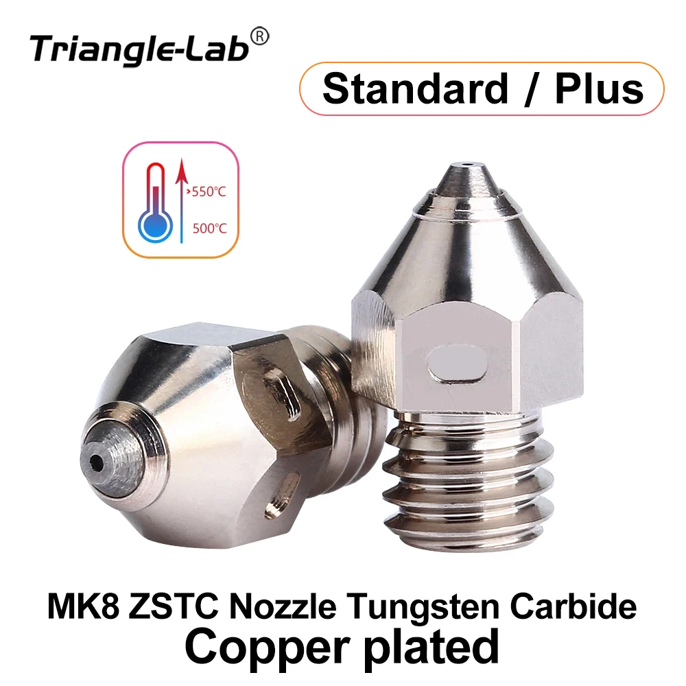 Trianglelab MK8 ZSTC Nozzle Tungsten Carbide Copper Plated High Temperature Wear Resistant FOR cr10 ender3 1.75mm 3D Printer