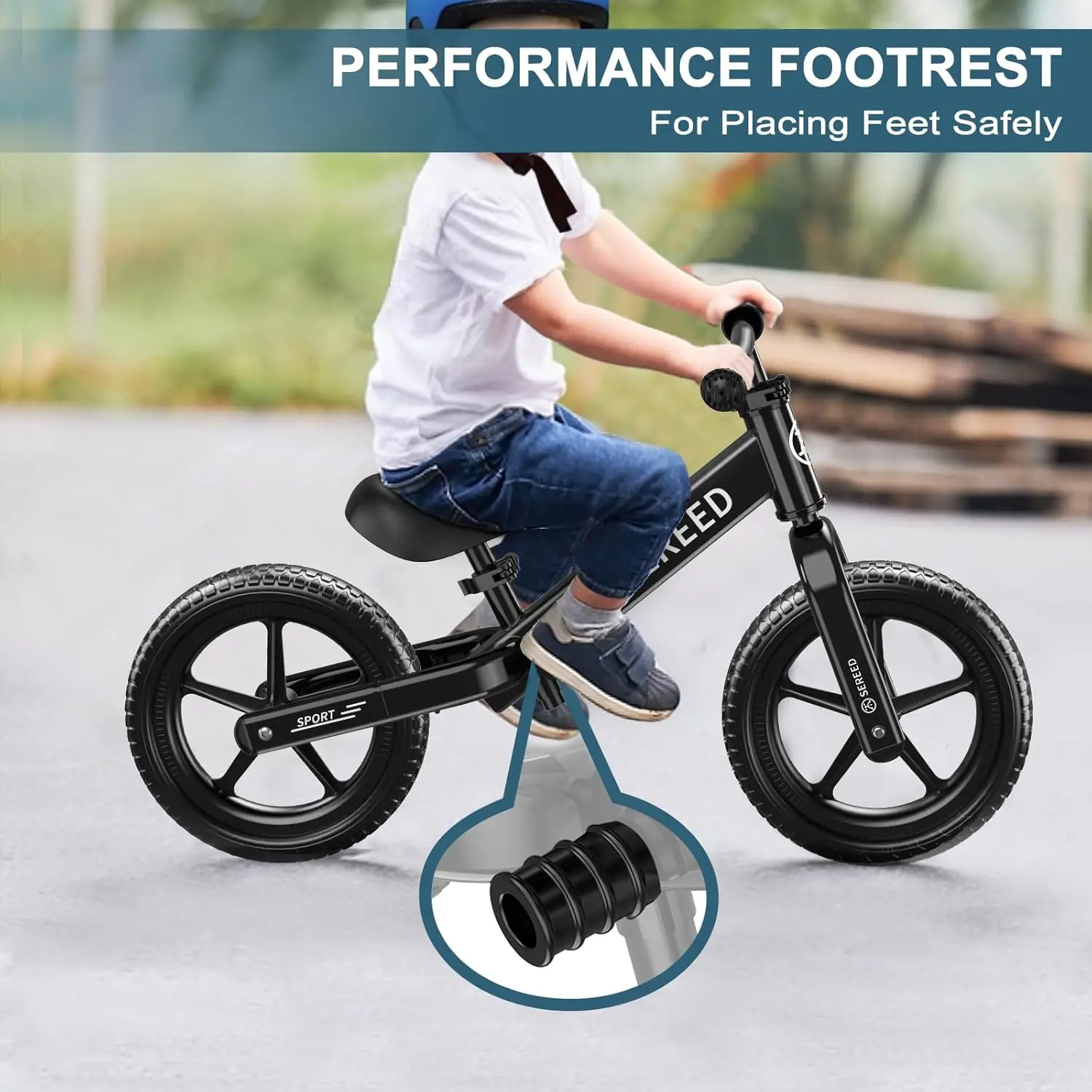 12-Zoll-Laufrad für Kleinkinder, kein Pedal fahrrad für Kinder im Alter von 24 Monaten bis 5 Jahren, Platte anpassen (3 Sätze Aufkleber enthalten),