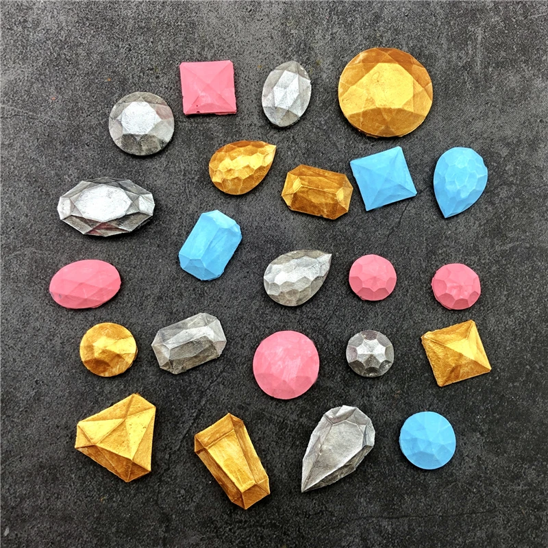 Gem Diamond Crystal Shape Silicone Fondant Soap 3D Cake Mold Cupcake Jelly Candy Chocolate Decoration Baking Tool Moulds