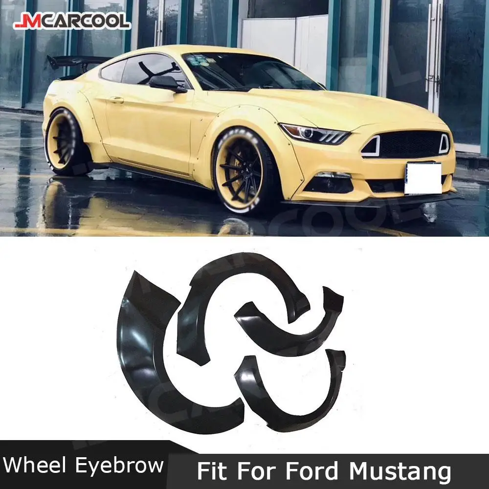 

JMCARCOOL Car Wide Wheel Eyebrow Accessorise Arc Fender Mud Flaps Mudguards Covers body Kits for Ford Mustang Coupe 2015-2017