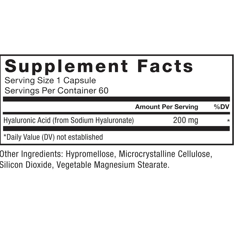 Supplément d'acide hyaluronique, utilisé pour la santé des articulations et de la peau, cf, mâle et 600, supplément de santé articulaire, 60 capsules