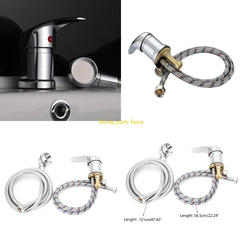 

97QC Shower Head with Hose Bathroom Sink Basin Stainless Steel Sprayer Tap Mixing