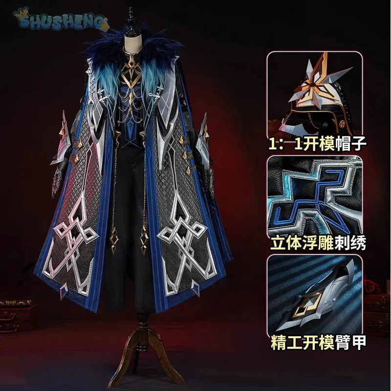 Game Genshin Impact The Captain Ii Capitano Cosplay Costume gorgeous fashion and accessory prop set Halloween Christmas uniform