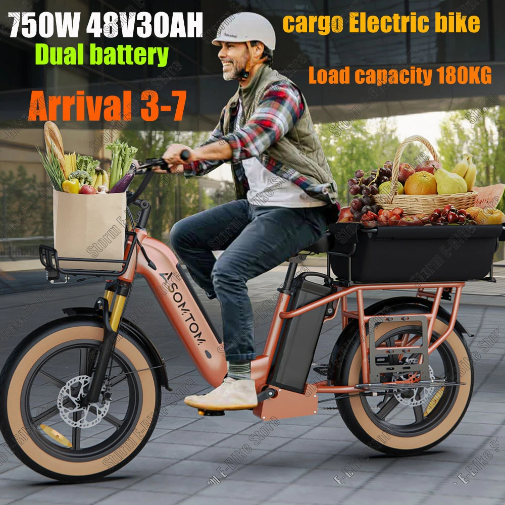

Electric Bicycle 750W Powerful Motor 48V30AH large Battery Maximum load 180KG Urban Traffic E-Bicycle Transport Electric Bicycle