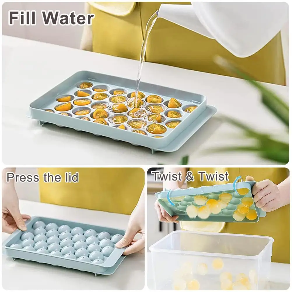 Ice Sphere Mold 1 Set Convenient Prevent Odor Tainting Dust-proof  Space-saving Ice Hockey Tray Kitchen Tool