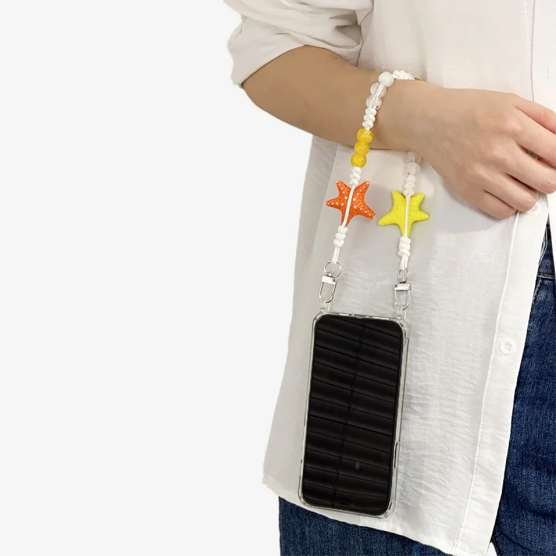 Phone Wristlet Charms, Beaded Camera Chain for Bag Ocean Starfish Beaded Camera Wrist Strap Cute Digital Camera Charm Lanyard