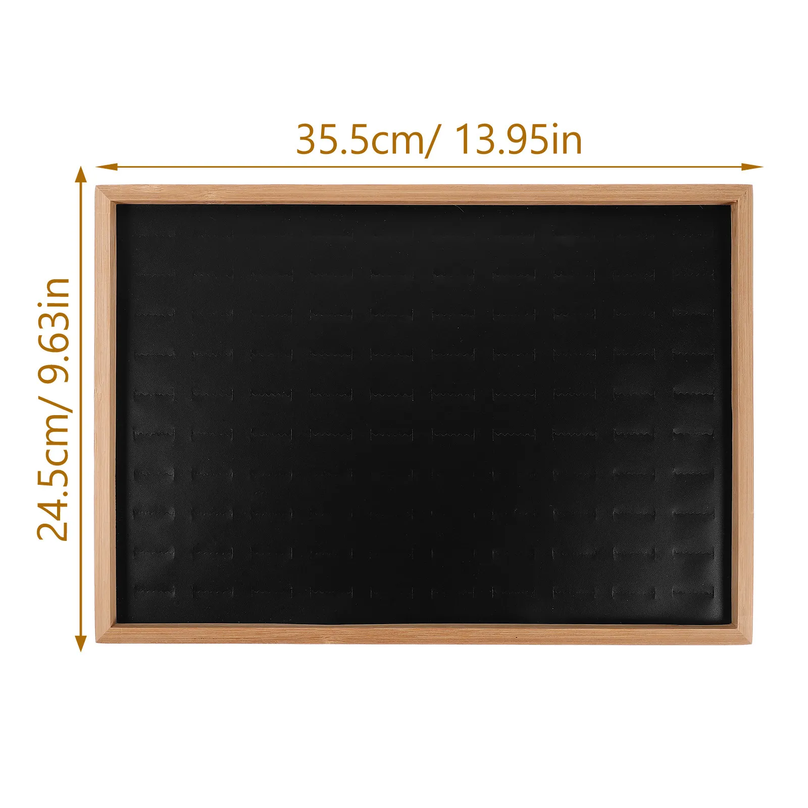 Bamboo Ring Display Tray Jewelry Organizer with Multi-Slots for Rings Earrings Necklaces Brooch Hair Clips Storage Showcase Tray