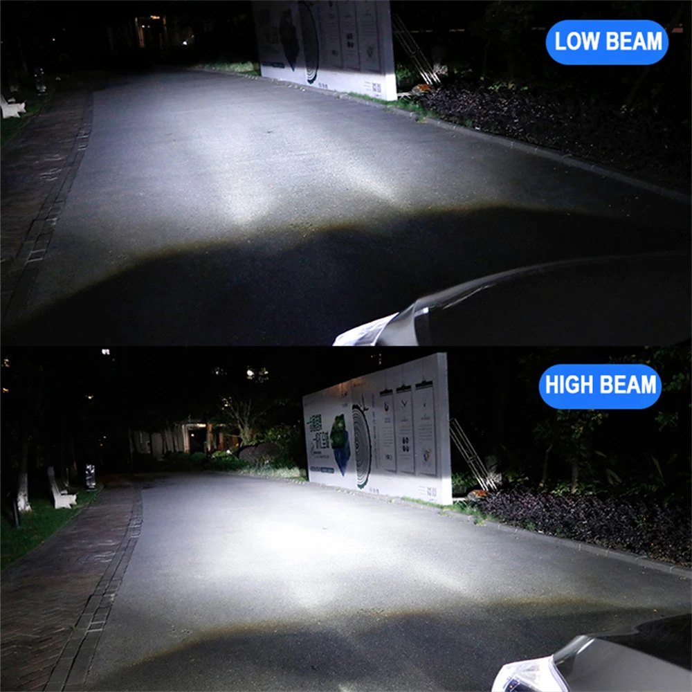 2PCS Y6 H4 LED Lens Projector Headlight Car Lamp with Fan Cooling 90W Automobile Hi Lo Beam Bulb 6000K LHD Mini Len LED Light view 6