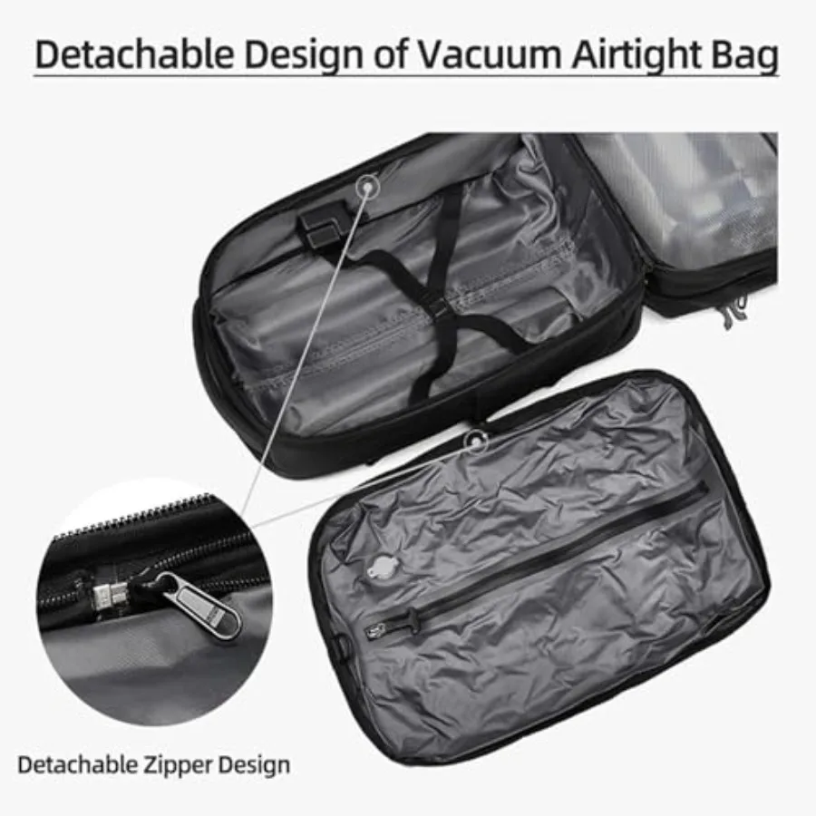 21" Vacuum Compression Backpack with Wheels Expandable Waterproof Carry On Travel Laptop Bag Flight Approved Luggage Rolling Su