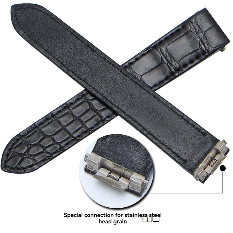 Handmade Customize Crocodile Leather Watch Band 15mm 19mm 20mm for Cartier Roadster w6206018 w6206017 Men Women Alligator Strap
