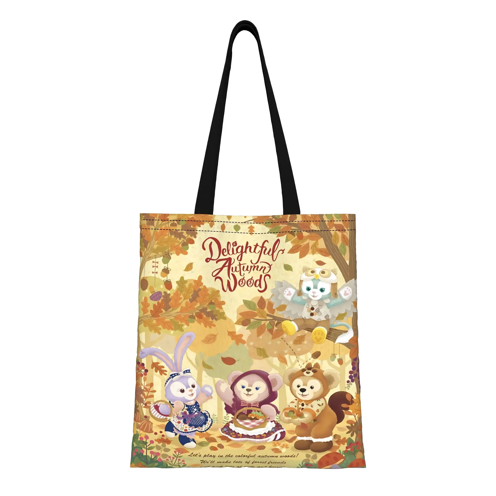 

1PC back to school Cartoon Disney Duffy And Friends Canvas Canvas Tote Bag Women'S Shoulder Handbag