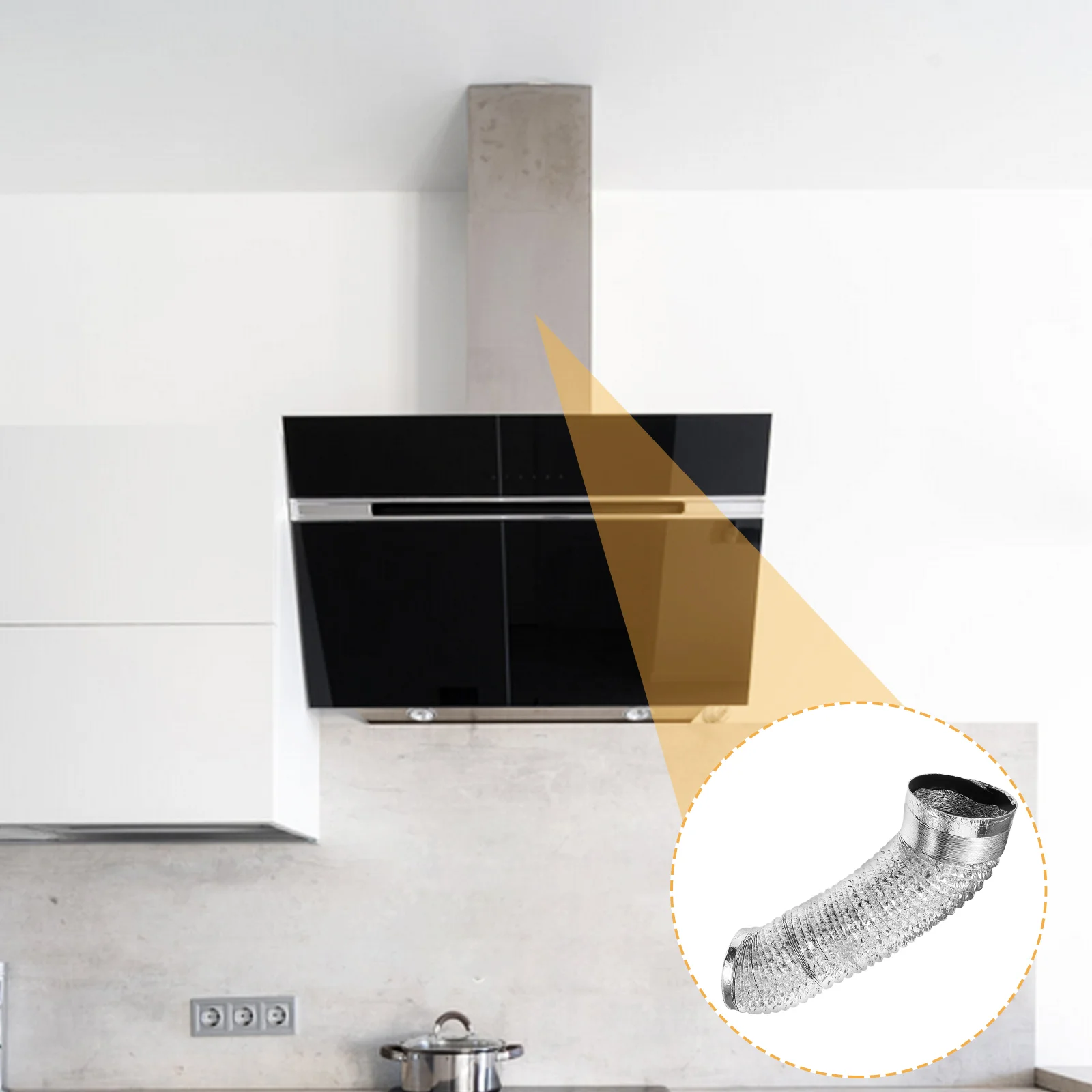 Exhaust Pipe Hose for Stove Chimney Metal Flue Drying Tube Heating Aluminum Foil Vent Range Hood Air