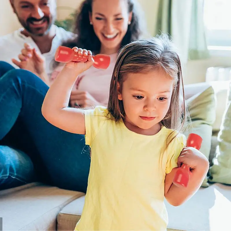 Pesas de mano de 2 piezas para niños, equipo de Fitness para deportes al aire libre, mancuernas para niños, ejercicio ergonómico, Educación Temprana de PE para jardín de infantes