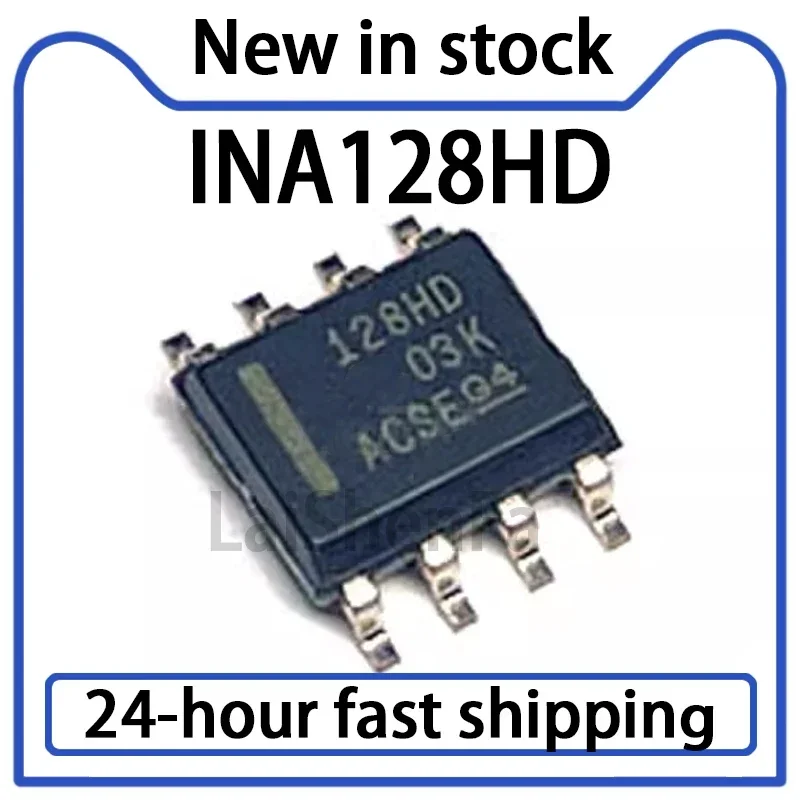 1PCS New INA128HD Silk Screened INA128 SOP8 Instrument Amplifier Chip in Stock
