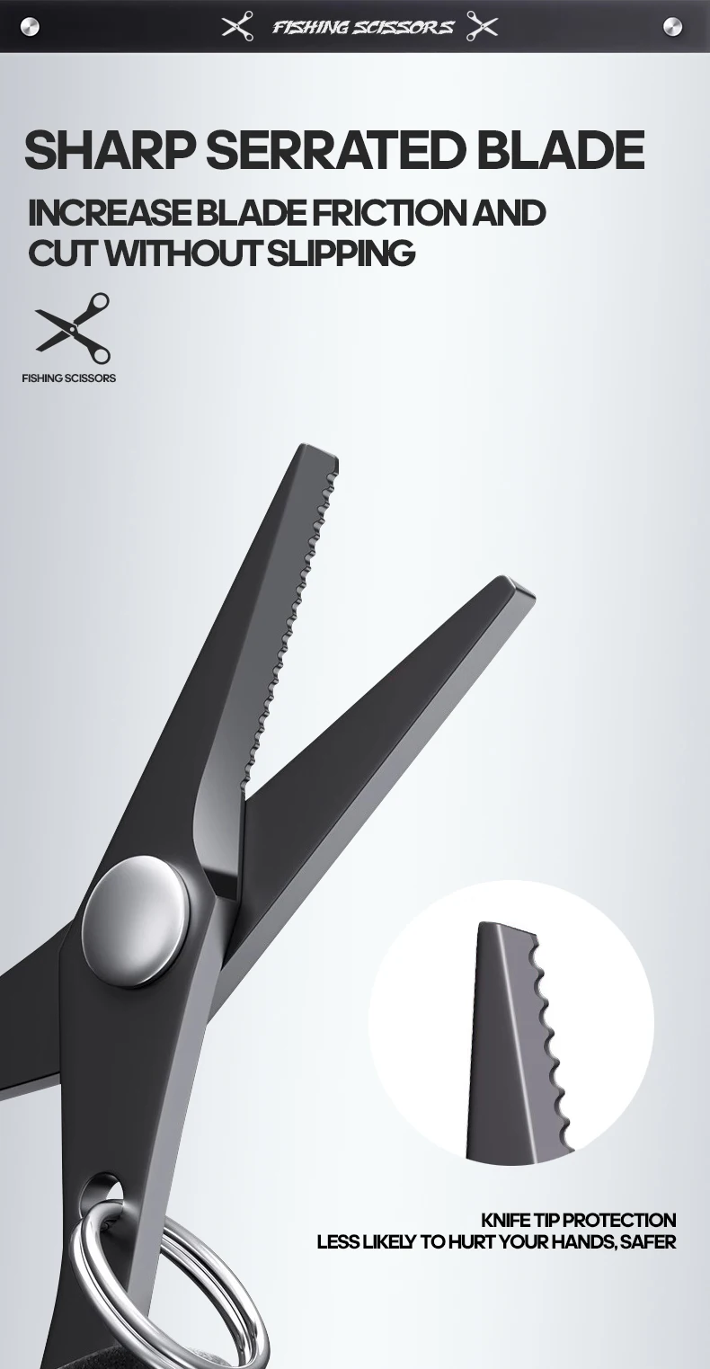 TAIYU Multifunktionale, titanbeschichtete Edelstahlschere zum Angeln, Köderclip, PE-Schnur, Bleigewicht, Angeln, Mini-Zahnisso – Detail 5