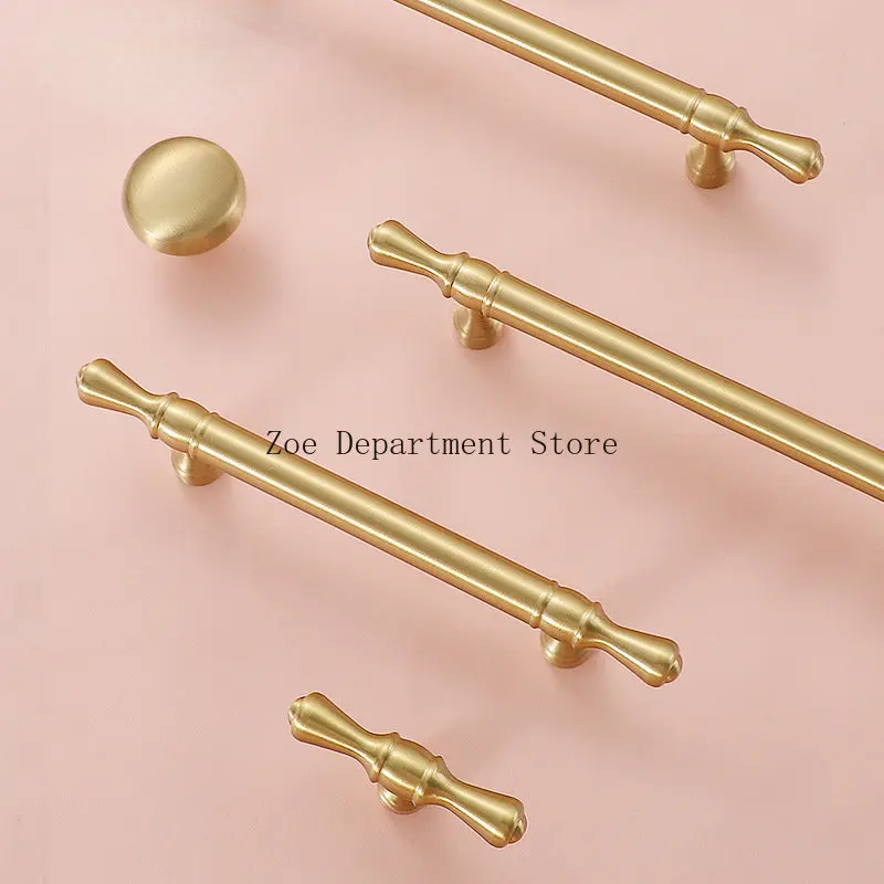 

Modern Simple Solid Brass Gold Cabinet Drawer Handle Copper Cabinet Door Handles Wardrobe Drawer Pulls and Knobs Pure Furniture