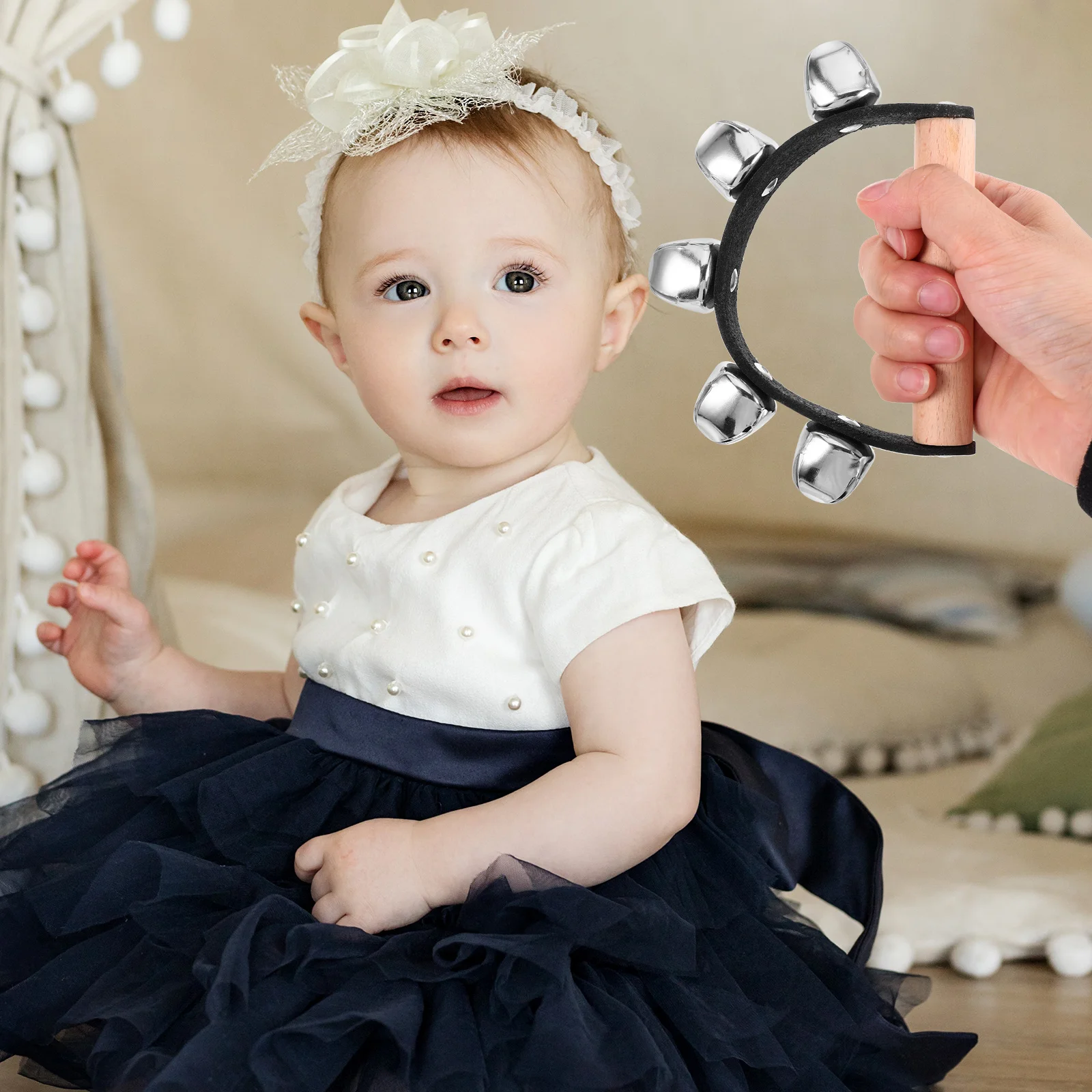 

3 Pcs H Bells Wood Tambourines Dance Performance Teaching Aids Musical Instrument Toy H Shaking Bells Educational Toys Safe