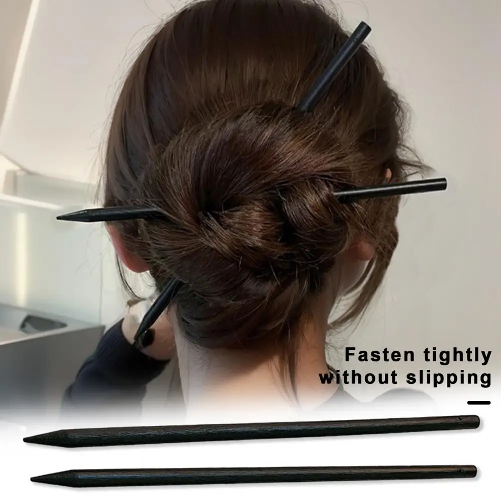 Hairpin for Thick Hair Curls Hair Accessories Elegant Chinese Style Black Wood Hair Stick Set for Women Fashionable for Stylish