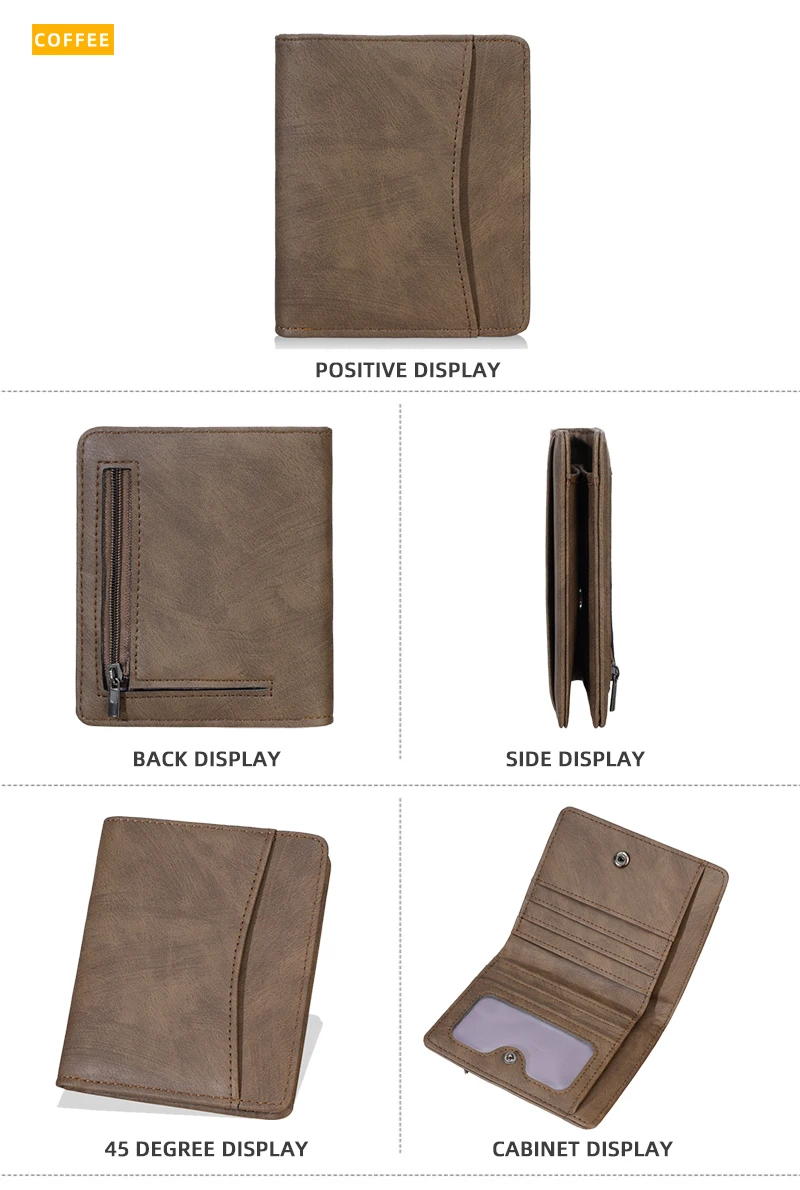 New Men Wallets Leather Purse Man Slim Card Horders Quality Male Short Multi-card Wallet Coin Pocket Purse
