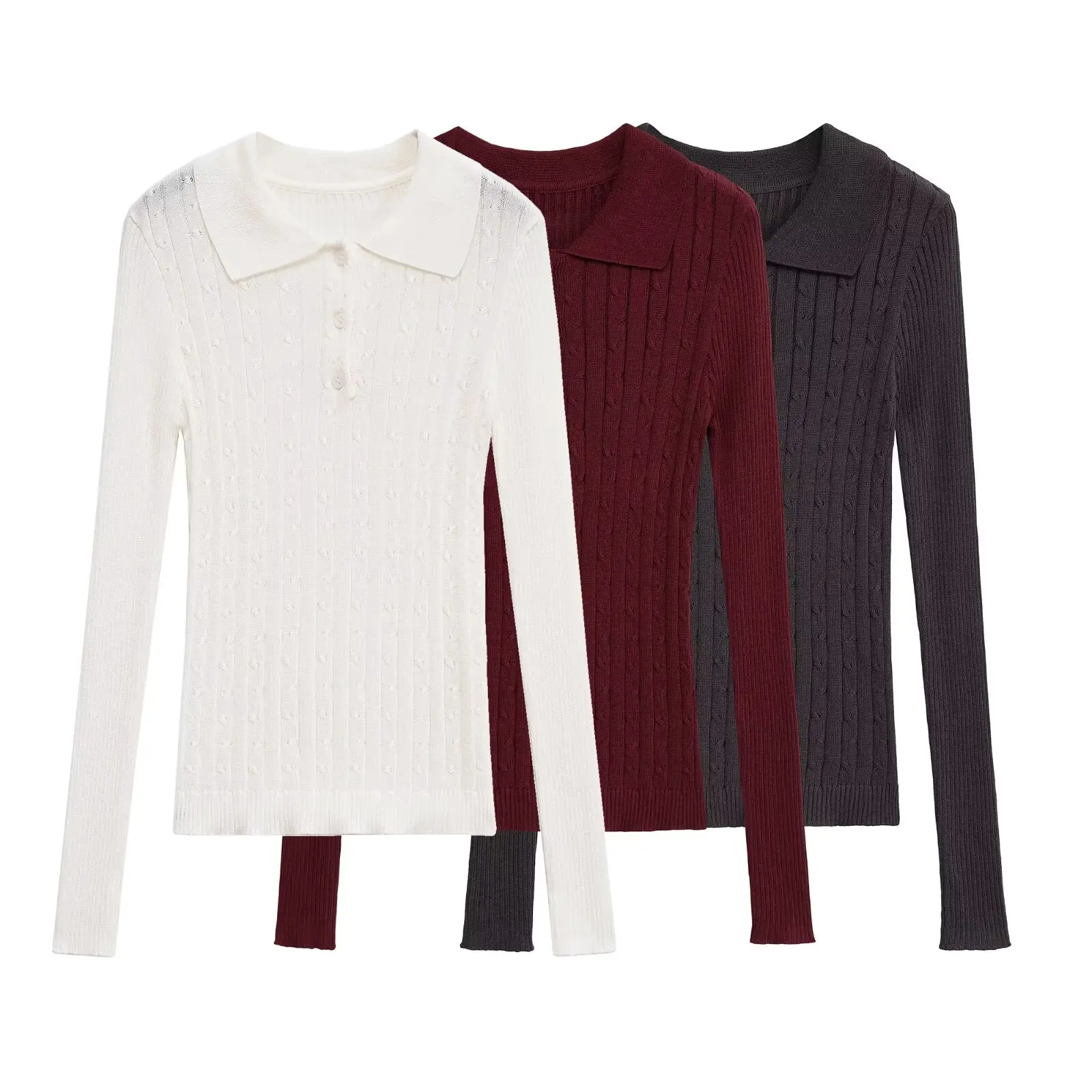 

MYST&ZA2025 autumn new women's clothing commuting versatile multi-color selection POLO shirt style simple knitted top