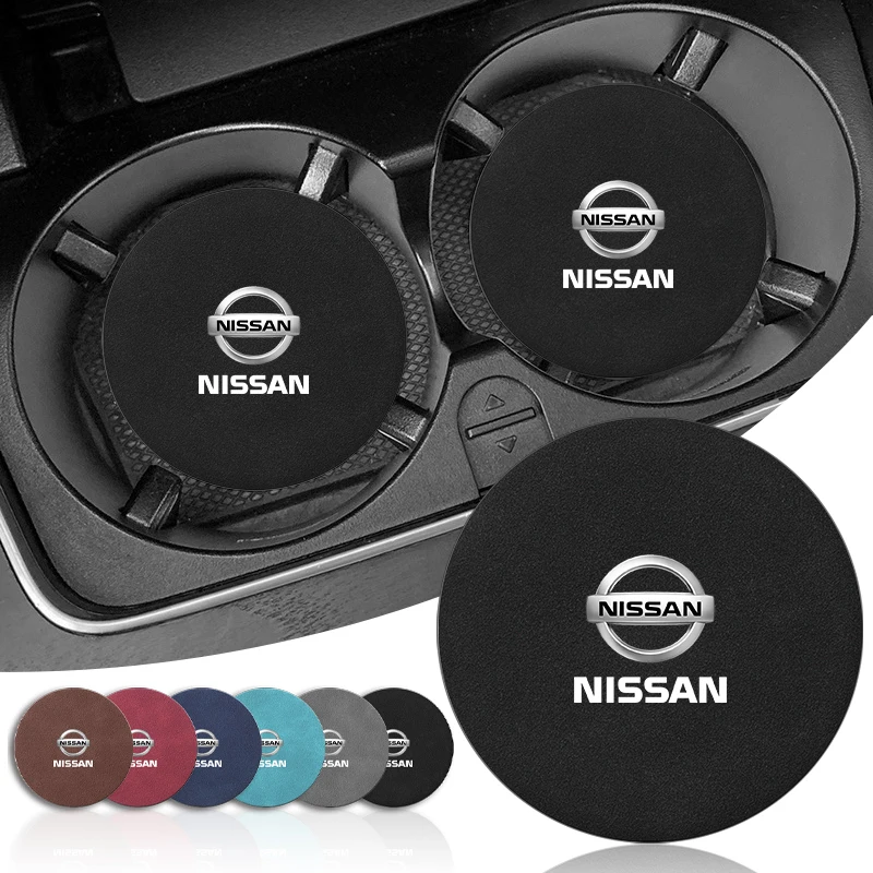 1/2Pcs Hot sale Car Coasters Cup Holder Mats Anti-Slip Cup Pad Accessories For Nissan X-trail Qashqai Note Juke Sentra Patrol