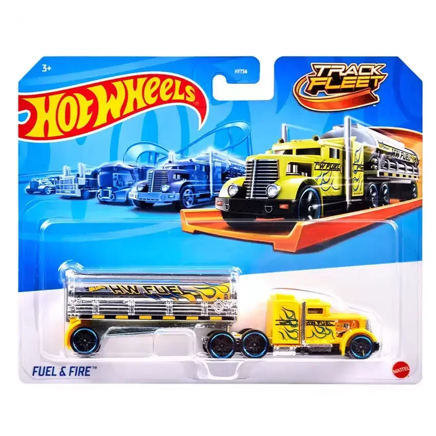 Original Hot Wheels Track Fleet 1/64 Car Mdoel Transformers Optimus Rodger Dooger Volvo Drift Camper Fuel&Fire Boys Toys Diecast