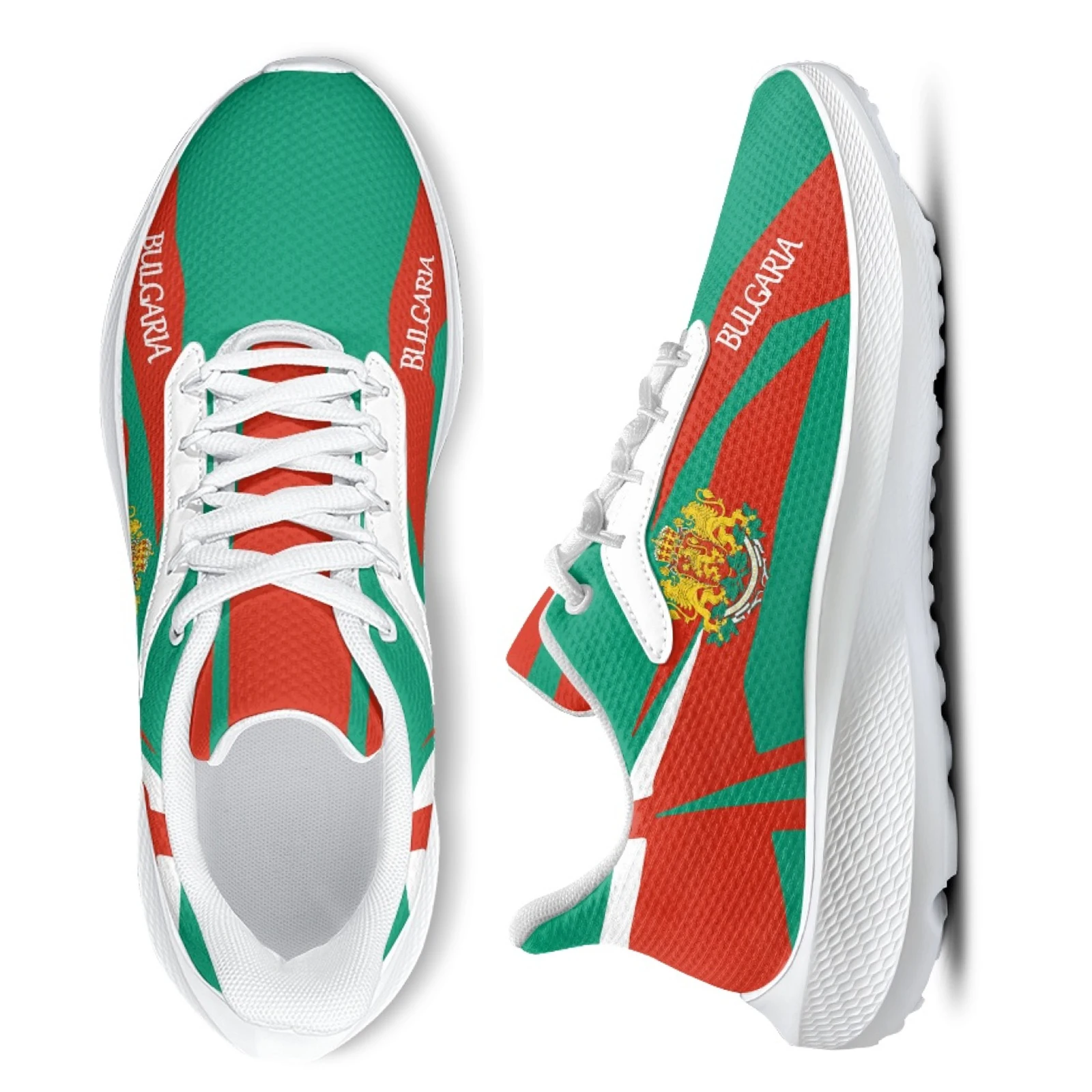 INSTANTARTS Fashion Bulgaria Flag Design Brand New Sneakers Lightweight Outdoor Unisex Tennis Shoes Walking Shoes Zapatos Planos