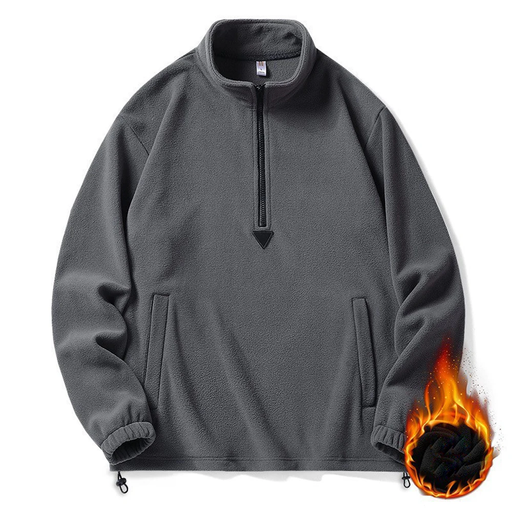 Autumn Men's Softshell Warm Cargo Jackets Men Anorak Polar Fleece Pullover Sweatshirts Men Stand Collar Thermal Tactical Jacket